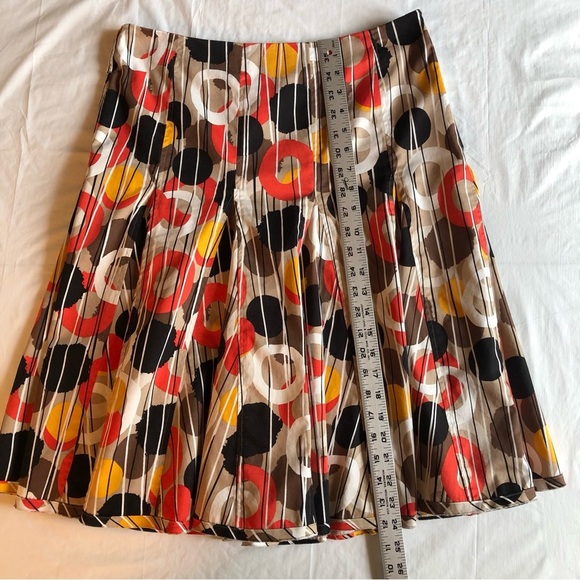 Kenneth Cole Reaction Stylish Midi Multicolor Open Pleated Skirt Size 6 - Picture 4 of 6